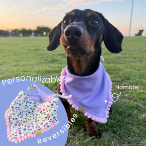 Pawñuelos Flores/Lila - Personalizables y Reversibles con Nombre